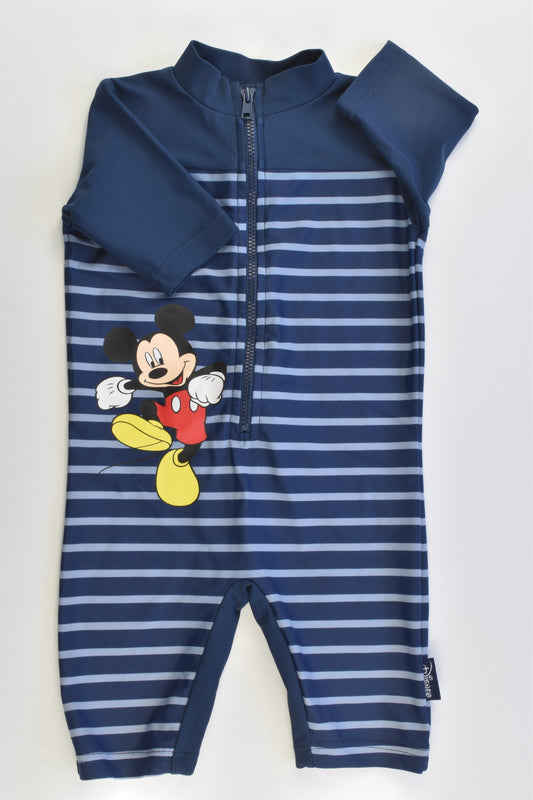 Disney Size 00-0 (6-9 months) Striped Mickey Mouse Rashie Suit