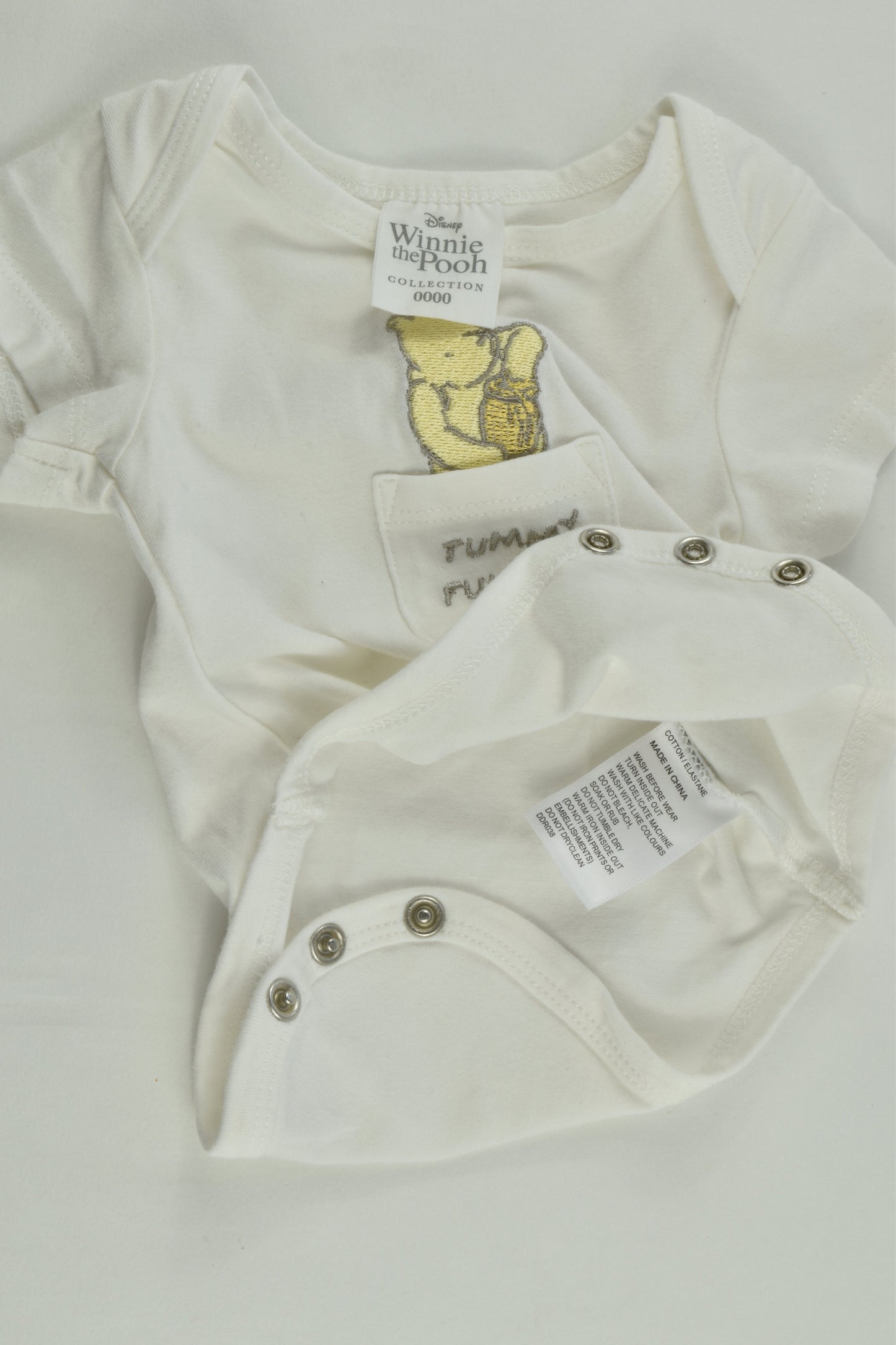 Disney Size 0000 Winnie The Pooh 'Tummy Full Of Hunny' Bodysuit