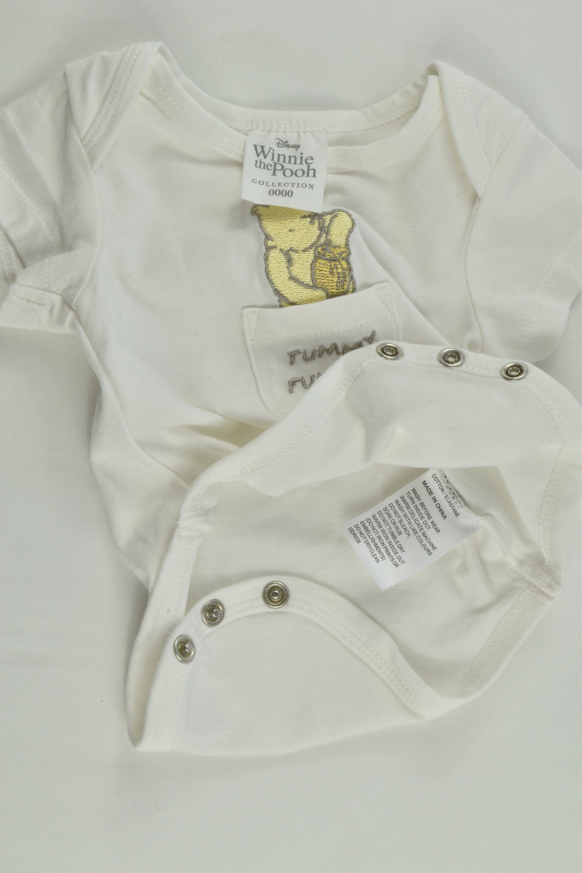 Disney Size 0000 Winnie The Pooh 'Tummy Full Of Hunny' Bodysuit