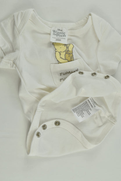 Disney Size 0000 Winnie The Pooh 'Tummy Full Of Hunny' Bodysuit