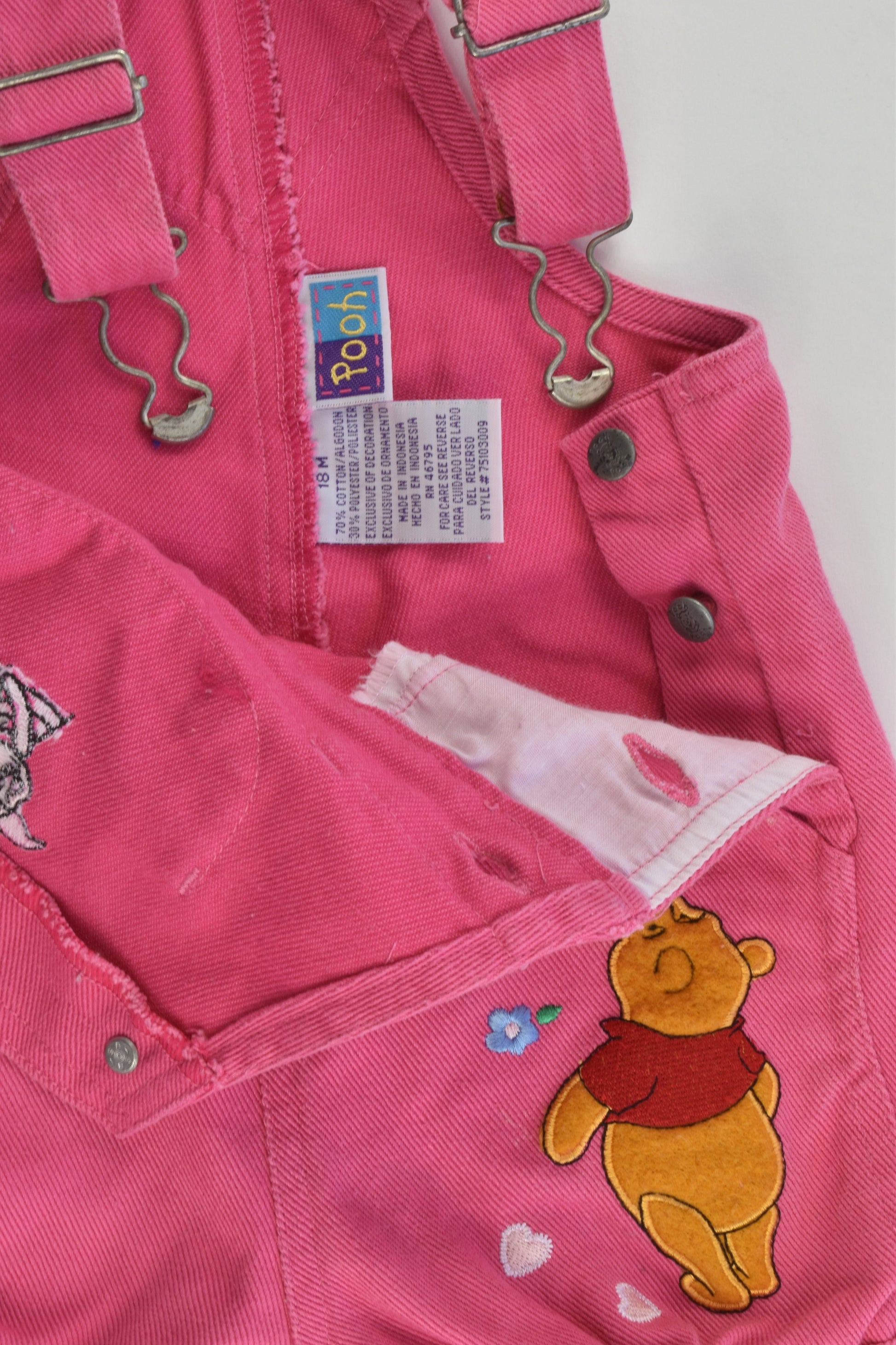 Disney Size 1 (18 months) 'Hearts And Flowers For Pooh' Short Overalls