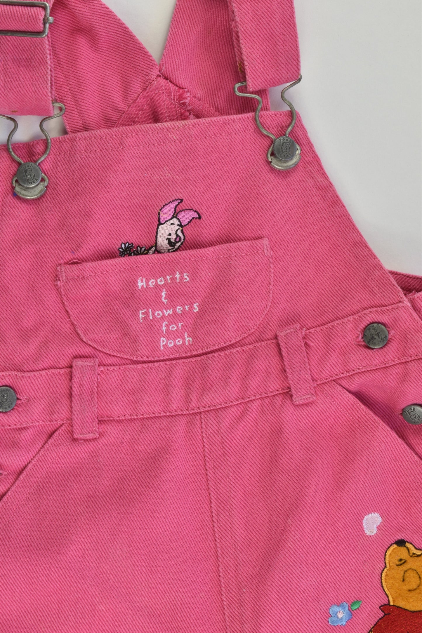 Disney Size 1 (18 months) 'Hearts And Flowers For Pooh' Short Overalls