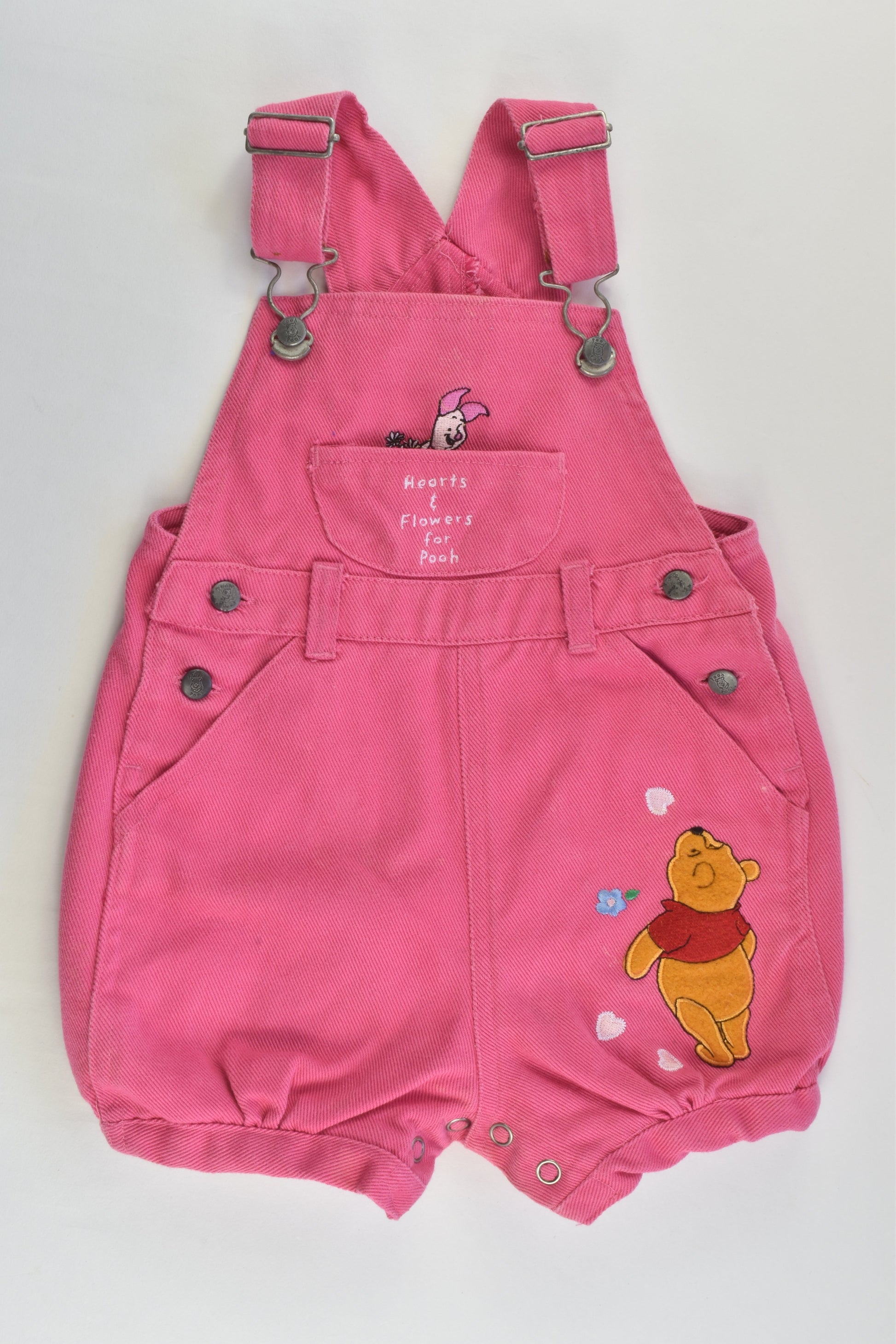 Disney Size 1 (18 months) 'Hearts And Flowers For Pooh' Short Overalls