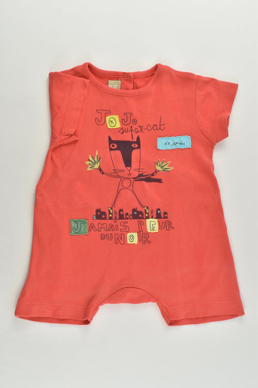Du Pareil Au Même (France) Size 00 (6 months, 67 cm) 'Super Cat' Short Romper