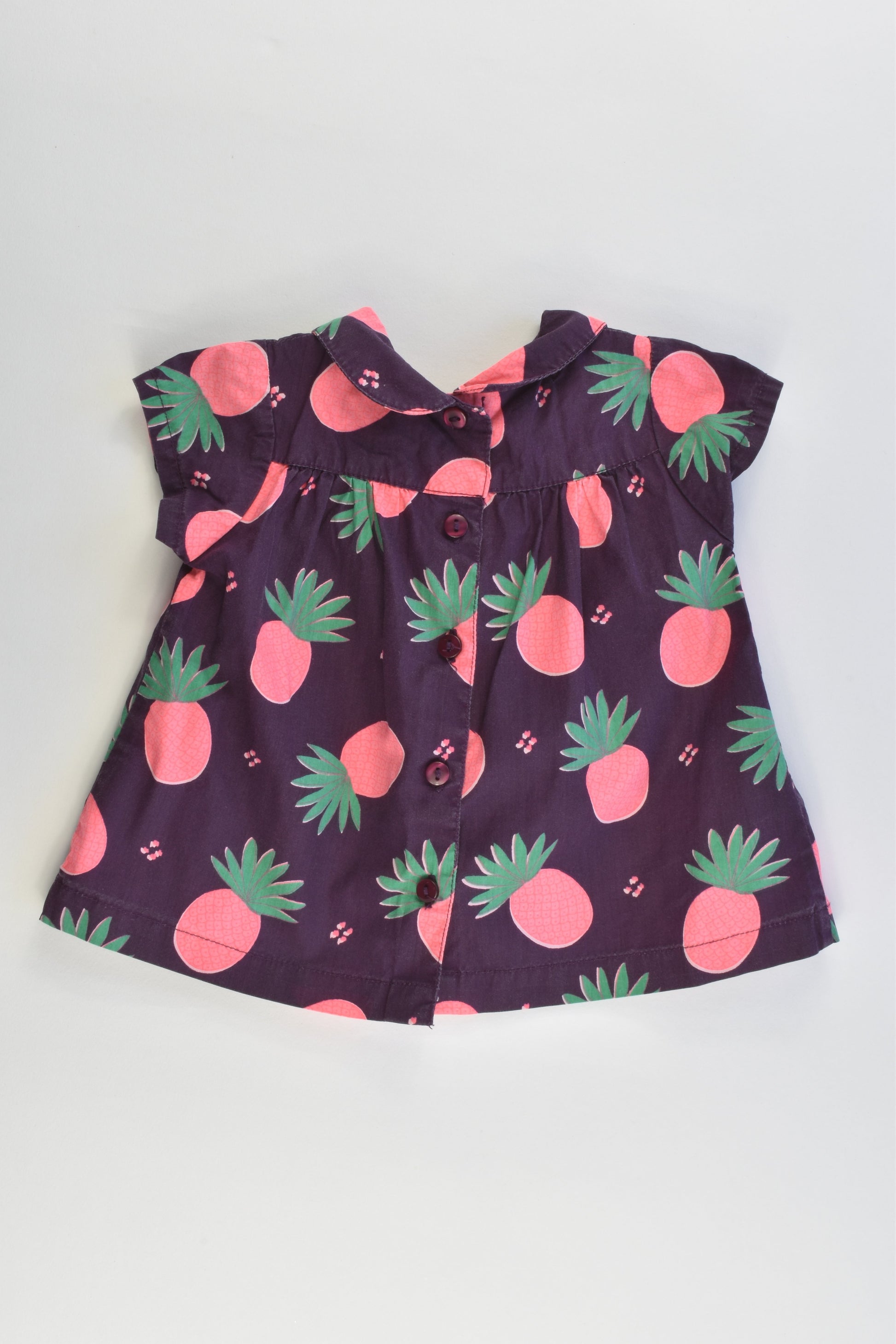 Du Pareil au Même (France) Size 000 (3 months, 60 cm) Smocked Pineapple Dress