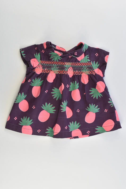 Du Pareil au Même (France) Size 000 (3 months, 60 cm) Smocked Pineapple Dress