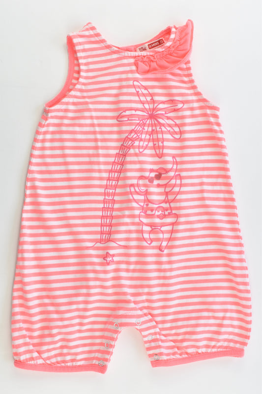 Du Pareil au Même (France) Size 1 (18 months, 81 cm) Elephant and Palm Tree Striped Playsuit