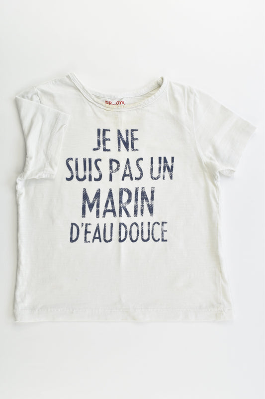 Du Pareil au Même (France) Size 2-3 (3 years, 94 cm) 'Je Ne Suis Pas Un Marin D'Eau Douce' T-shirt