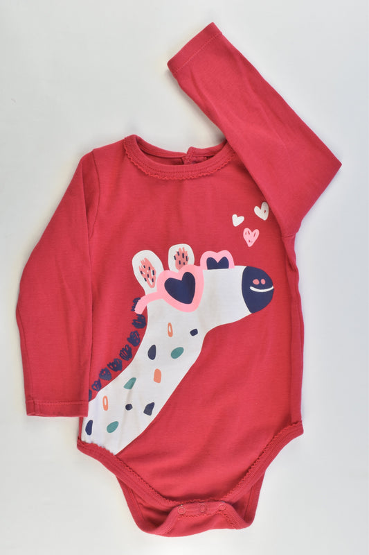 Du Pareil Au Même (France) Size 24 months (86 cm, 1) Giraffe with Love Hearts Sunnies Bodysuit