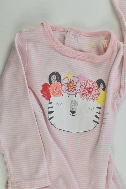 Du Pareil Au Même (France) Size 24 months (86 cm, 1) Tiger with Flowers Bodysuit