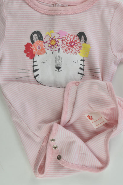 Du Pareil Au Même (France) Size 24 months (86 cm, 1) Tiger with Flowers Bodysuit