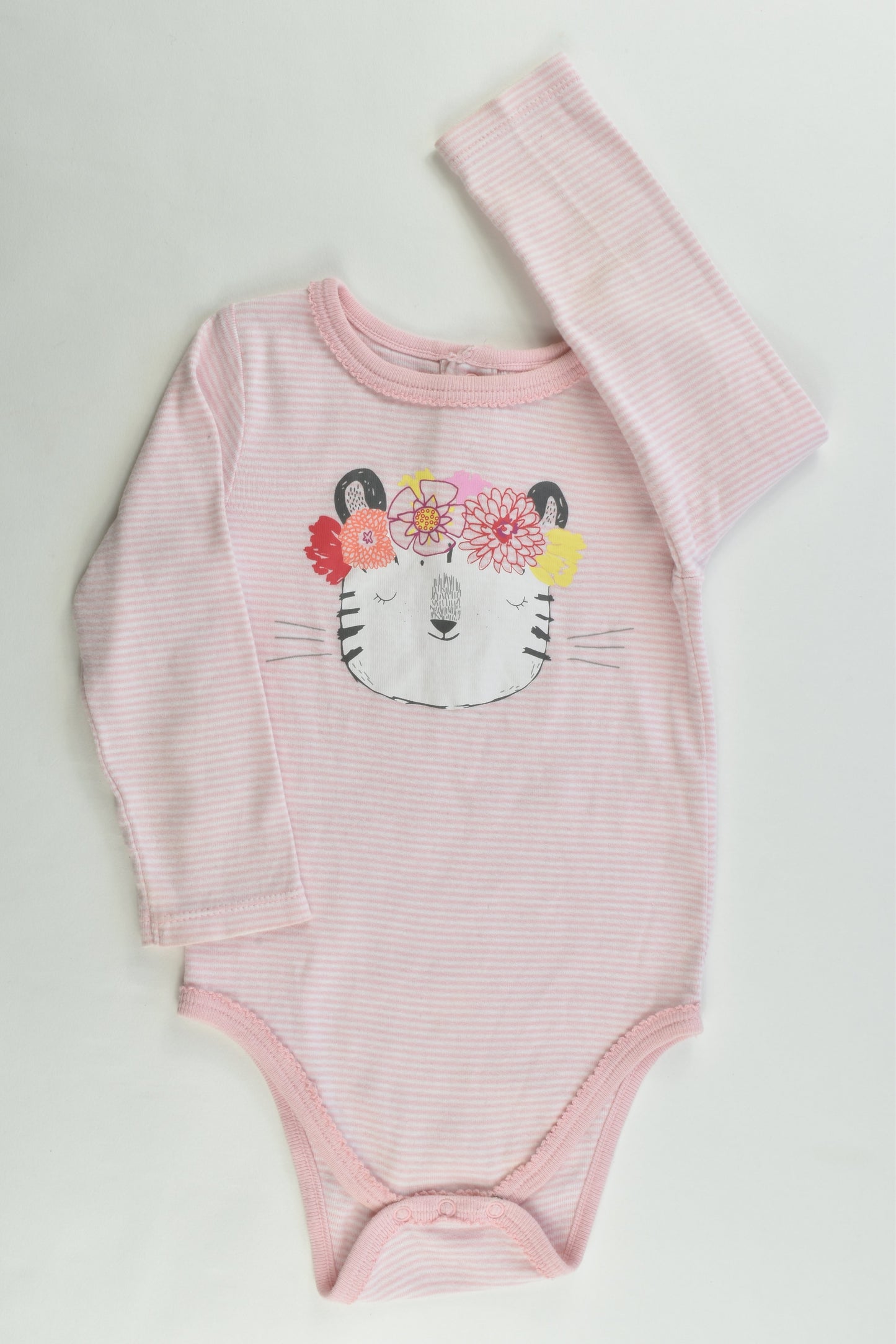 Du Pareil Au Même (France) Size 24 months (86 cm, 1) Tiger with Flowers Bodysuit