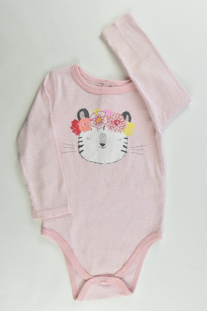 Du Pareil Au Même (France) Size 24 months (86 cm, 1) Tiger with Flowers Bodysuit