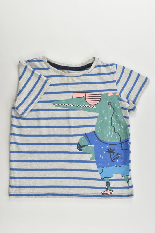 Du Pareil au Même (France) Size 4 (104 cm) Striped Crocodile T-shirt