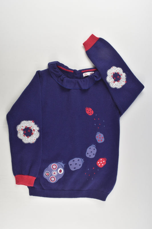 Du Pareil au Même (France) Size 4-5 (108 cm) Ladybirds Knitted Jumper