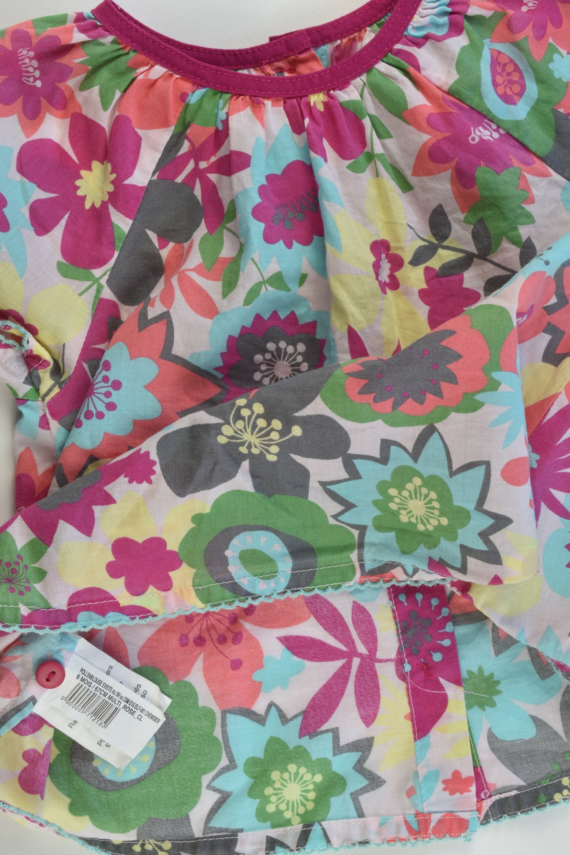 Du Pareil Au Même France Size 6 months (67 cm) Floral Shirt