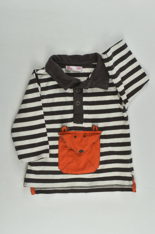 Du Pareil Au Même Size 000 (3 months, 60 cm) Fox Pocket Top