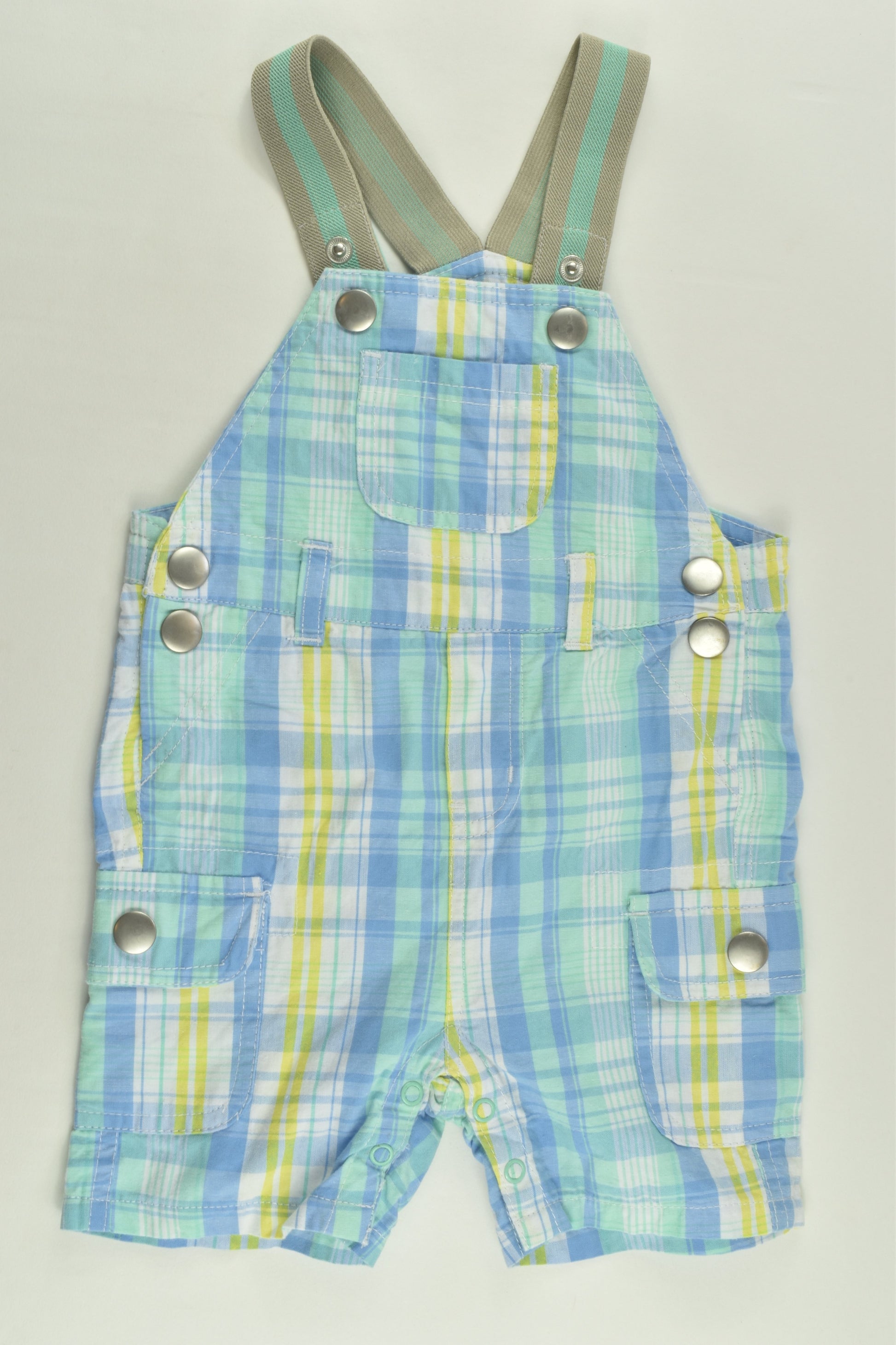 Dymples Size 0 Checked Lightweight Short Overalls