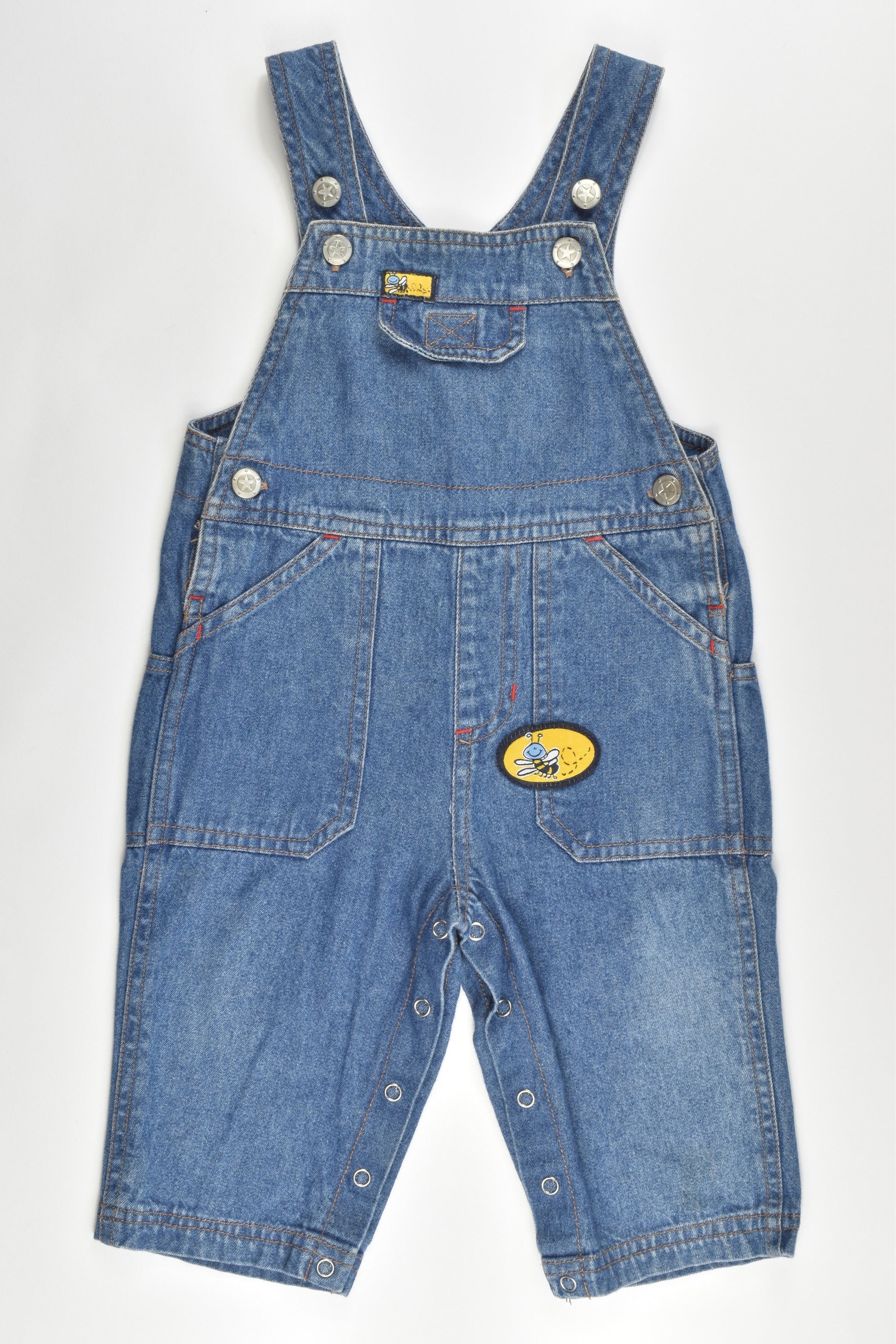 Dymples Size 0 Vintage Soft Denim Overalls with Bee Details