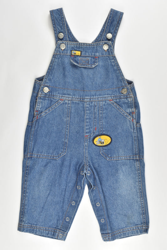 Dymples Size 0 Vintage Soft Denim Overalls with Bee Details