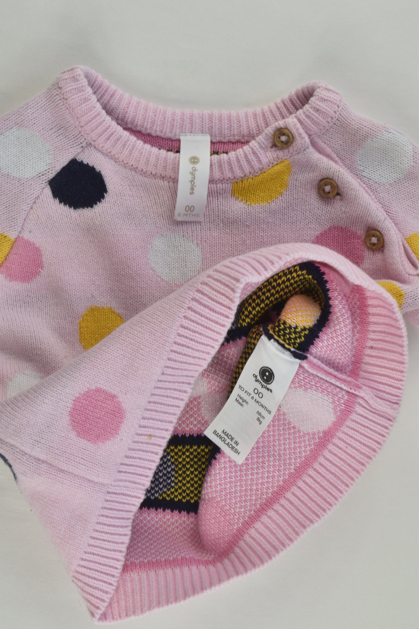 Dymples Size 00 Polka Dots Knitted Jumper