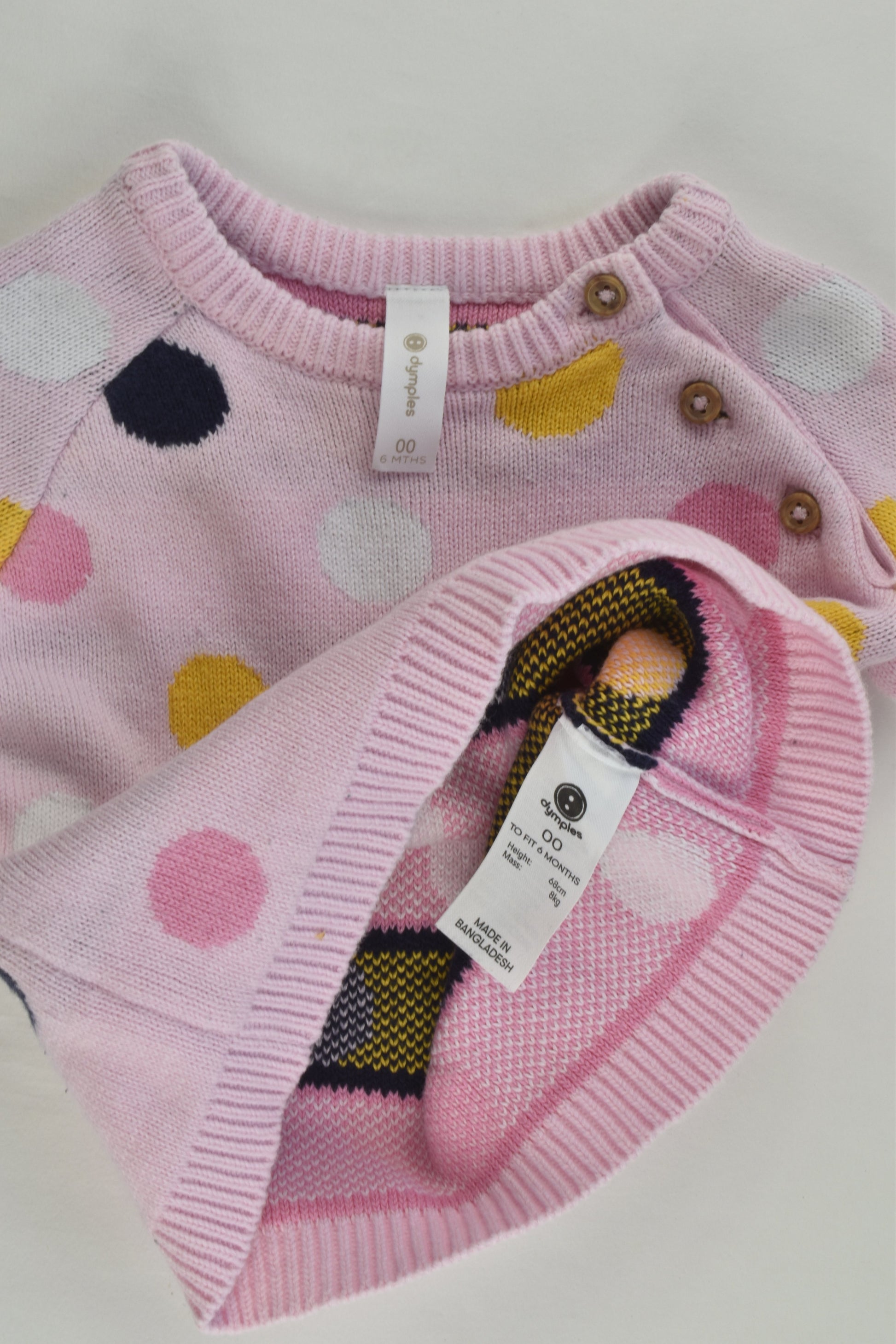 Dymples Size 00 Polka Dots Knitted Jumper