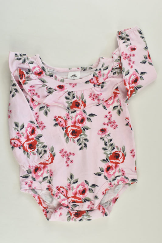 Dymples Size 00 Roses and Ruffle Bodysuit