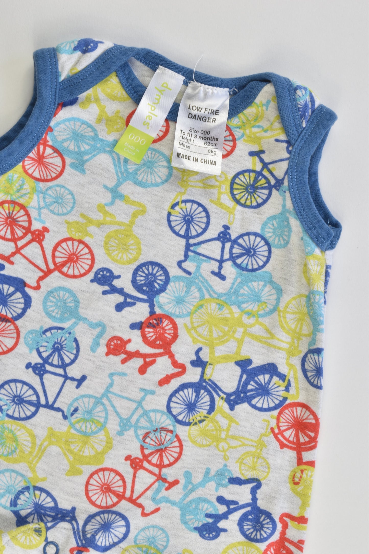 Dymples Size 000 (62 cm) Colorful Bicycles Short Romper