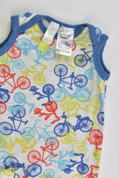 Dymples Size 000 (62 cm) Colorful Bicycles Short Romper