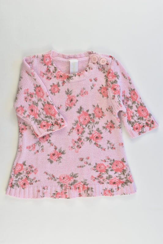 Dymples Size 000 Knitted Roses Jumper/Tunic
