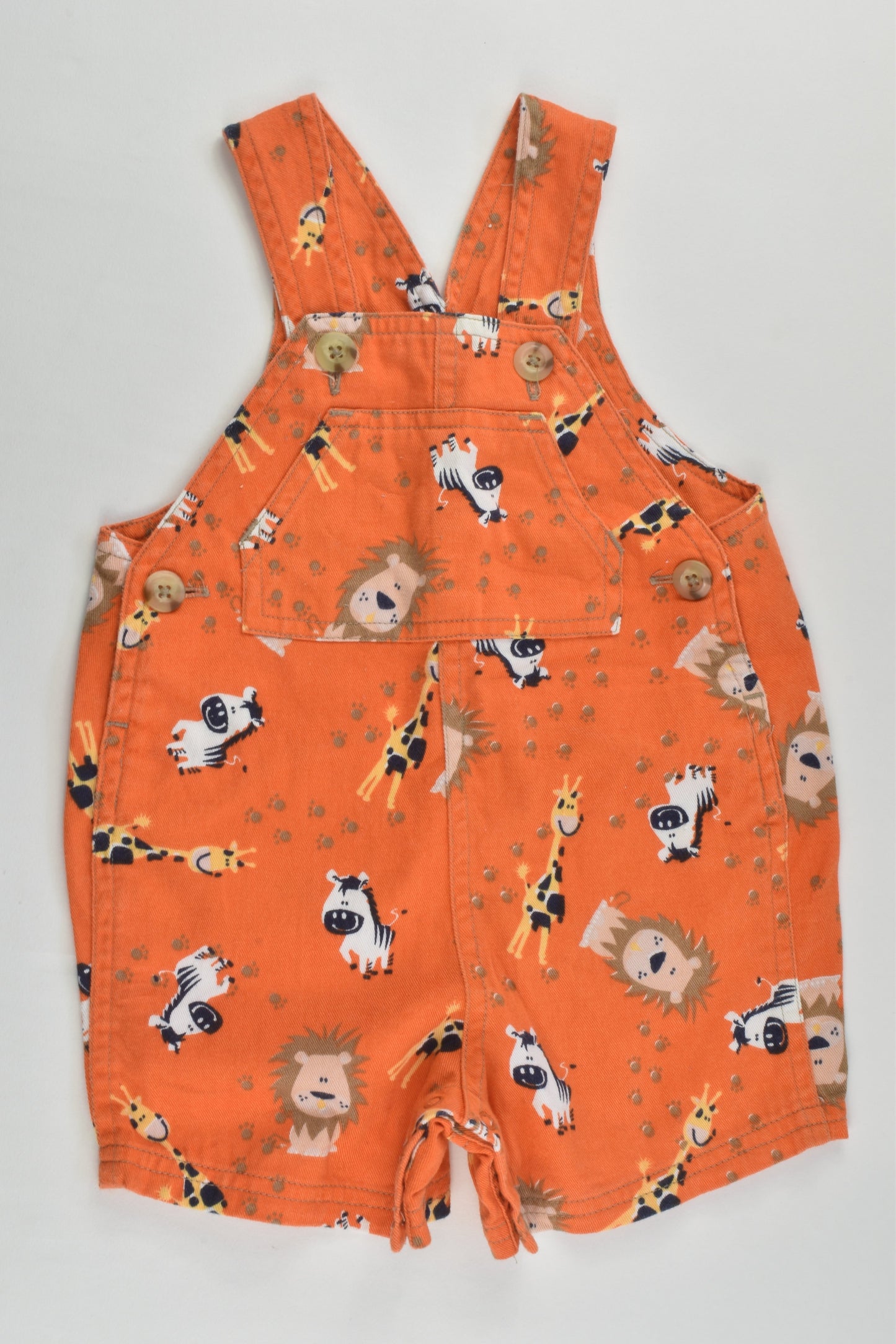 Dymples Size 000 Safari Animals Short Overalls