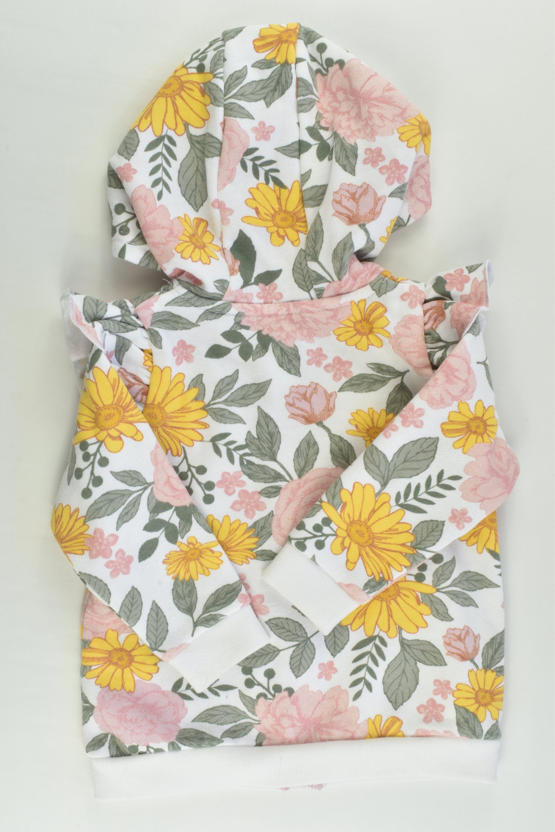 Dymples Size 1 Floral Zip Hooded Jumper