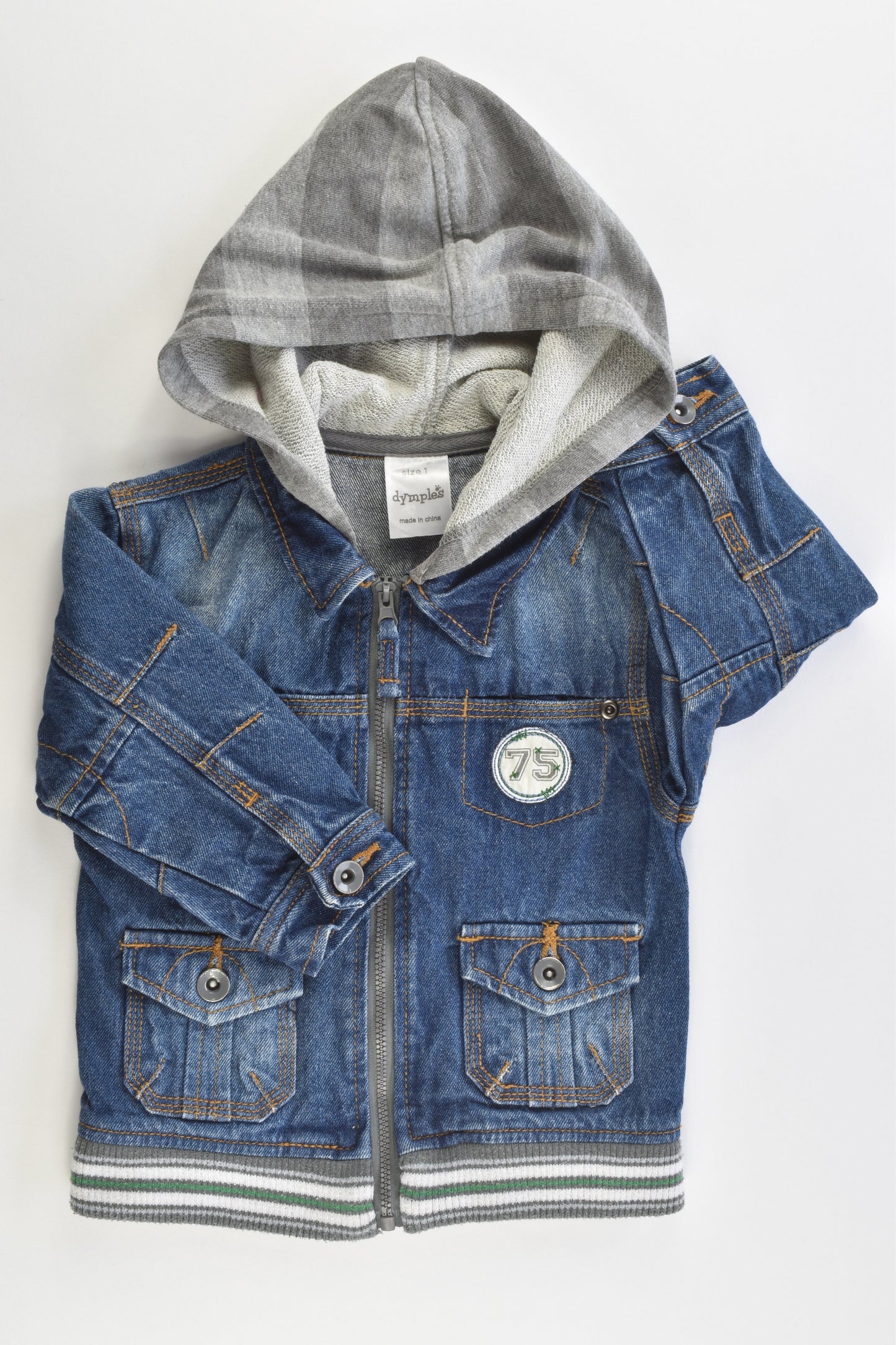 Dymples Size 1 Hooded Denim Jacket