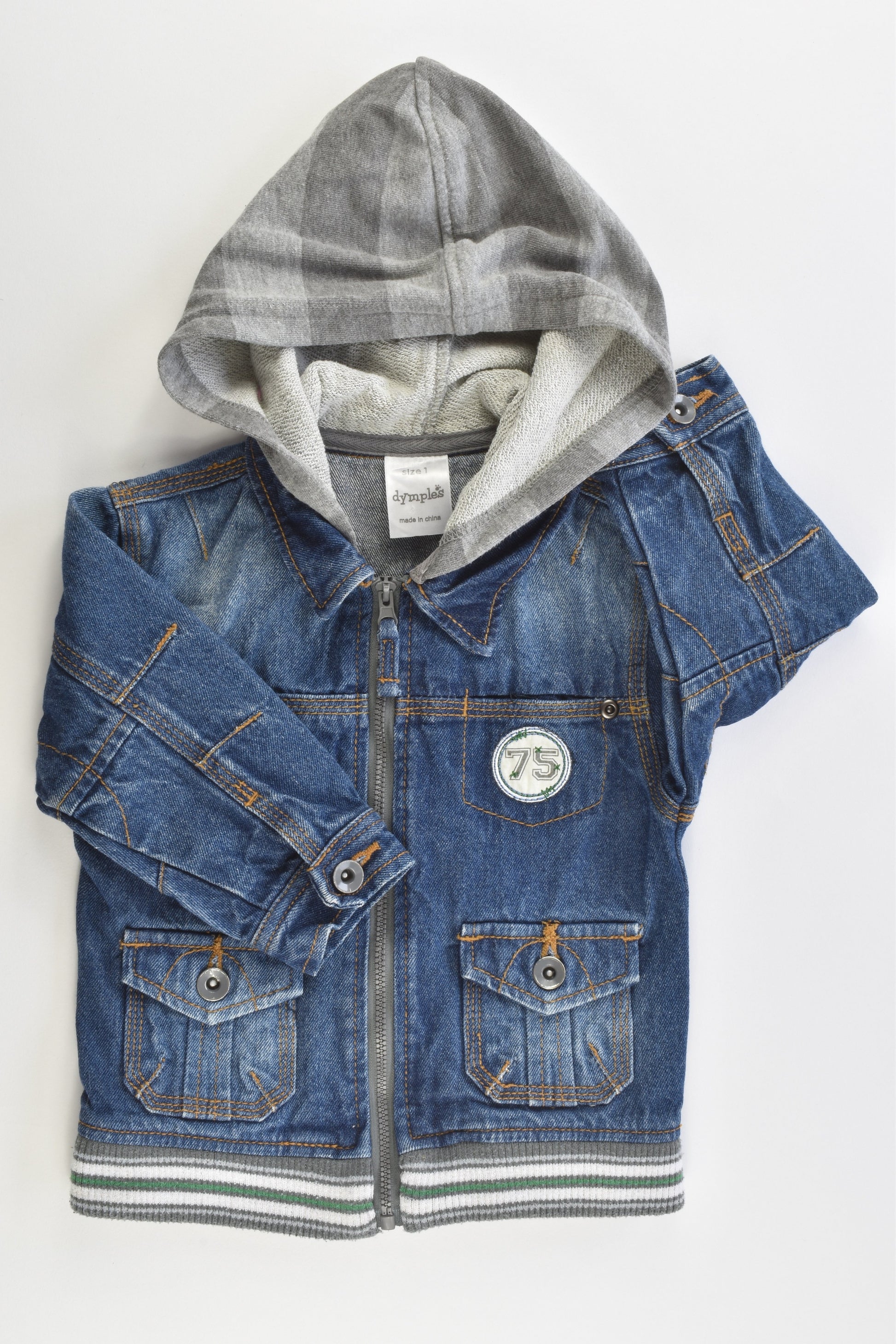 Dymples Size 1 Hooded Denim Jacket
