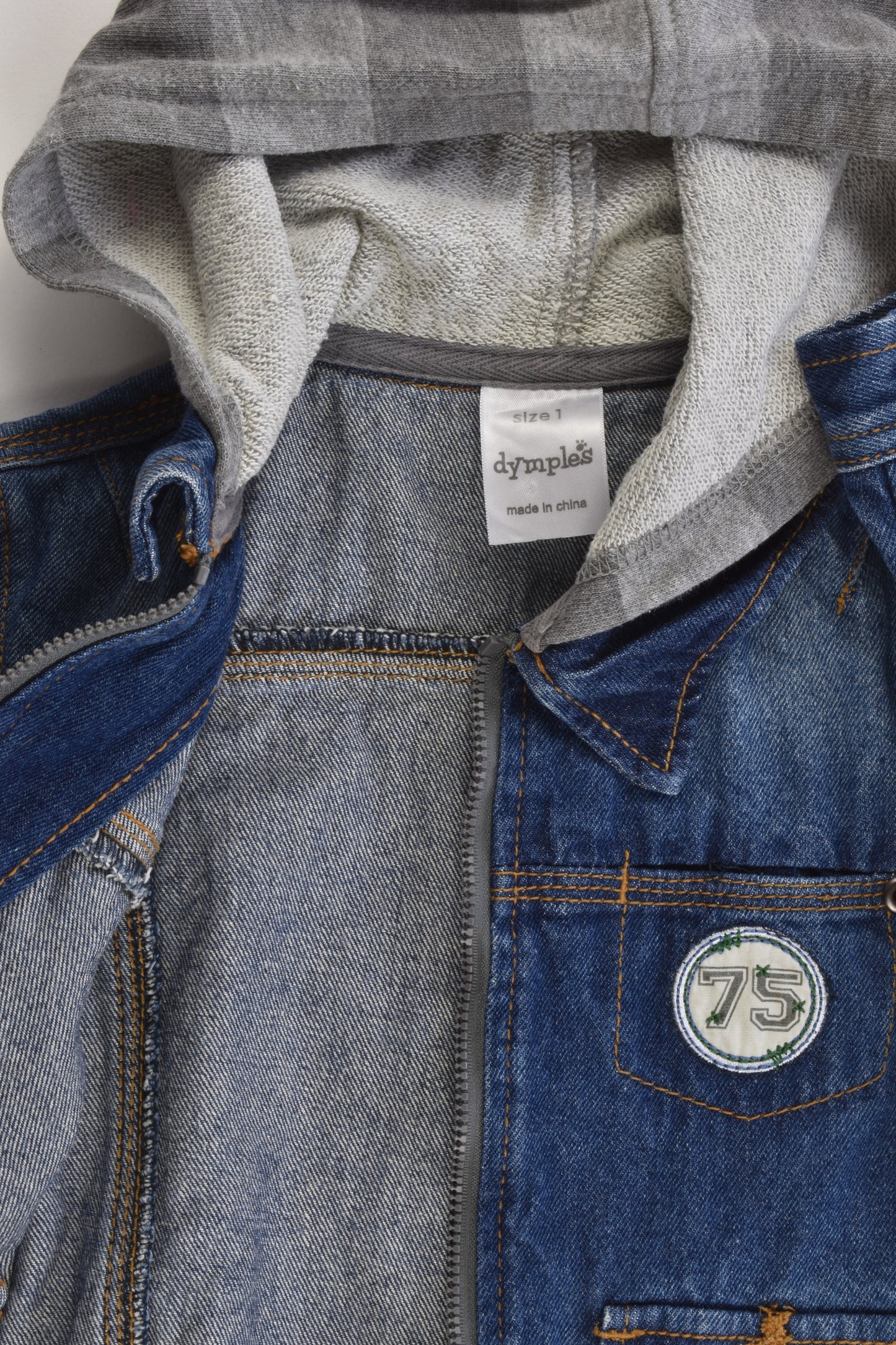 Dymples Size 1 Hooded Denim Jacket
