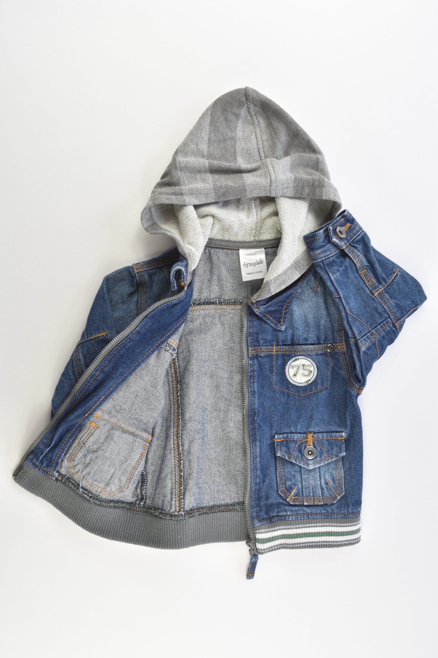 Dymples Size 1 Hooded Denim Jacket