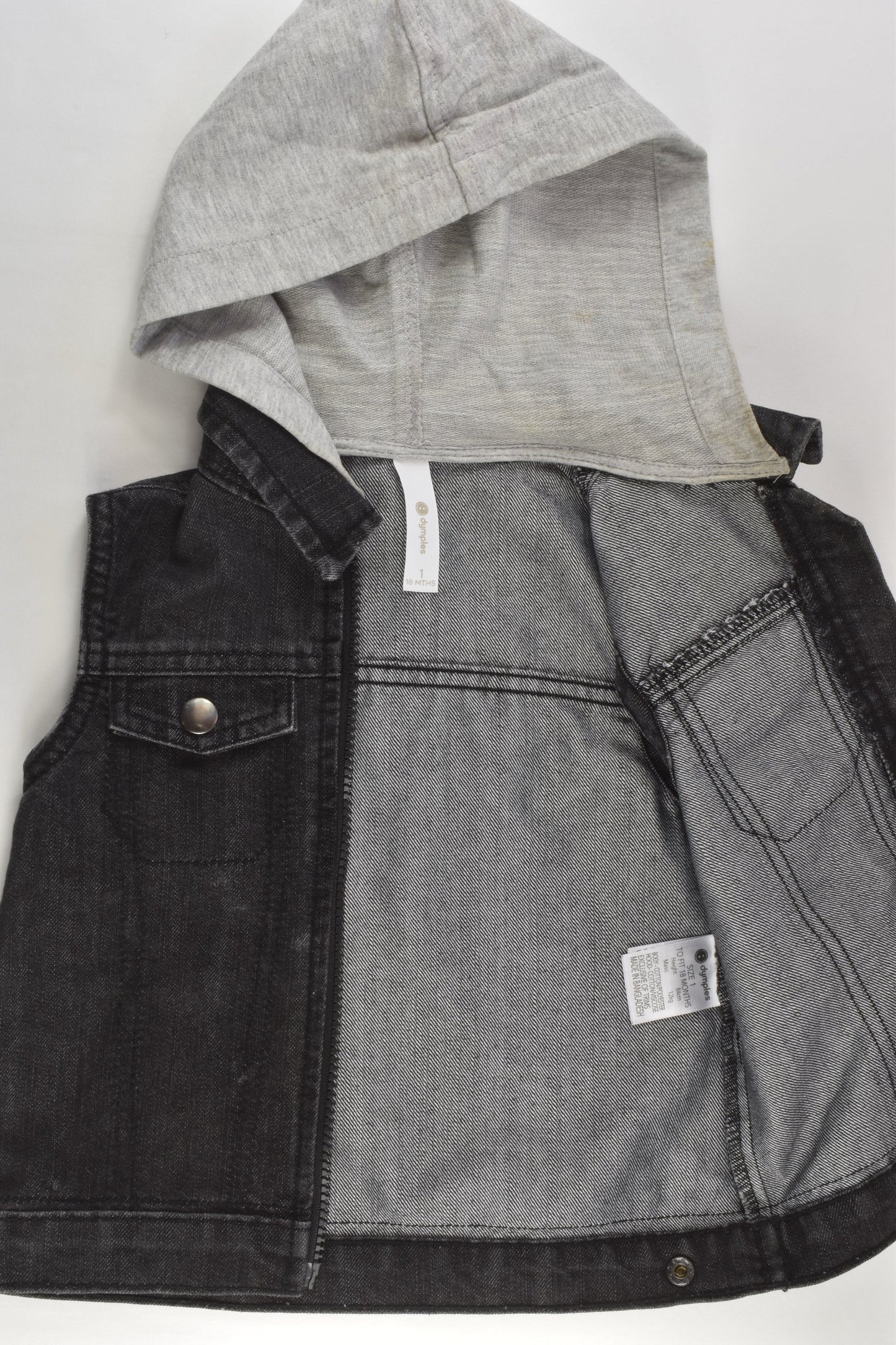 Dymples Size 1 Hooded Denim Vest