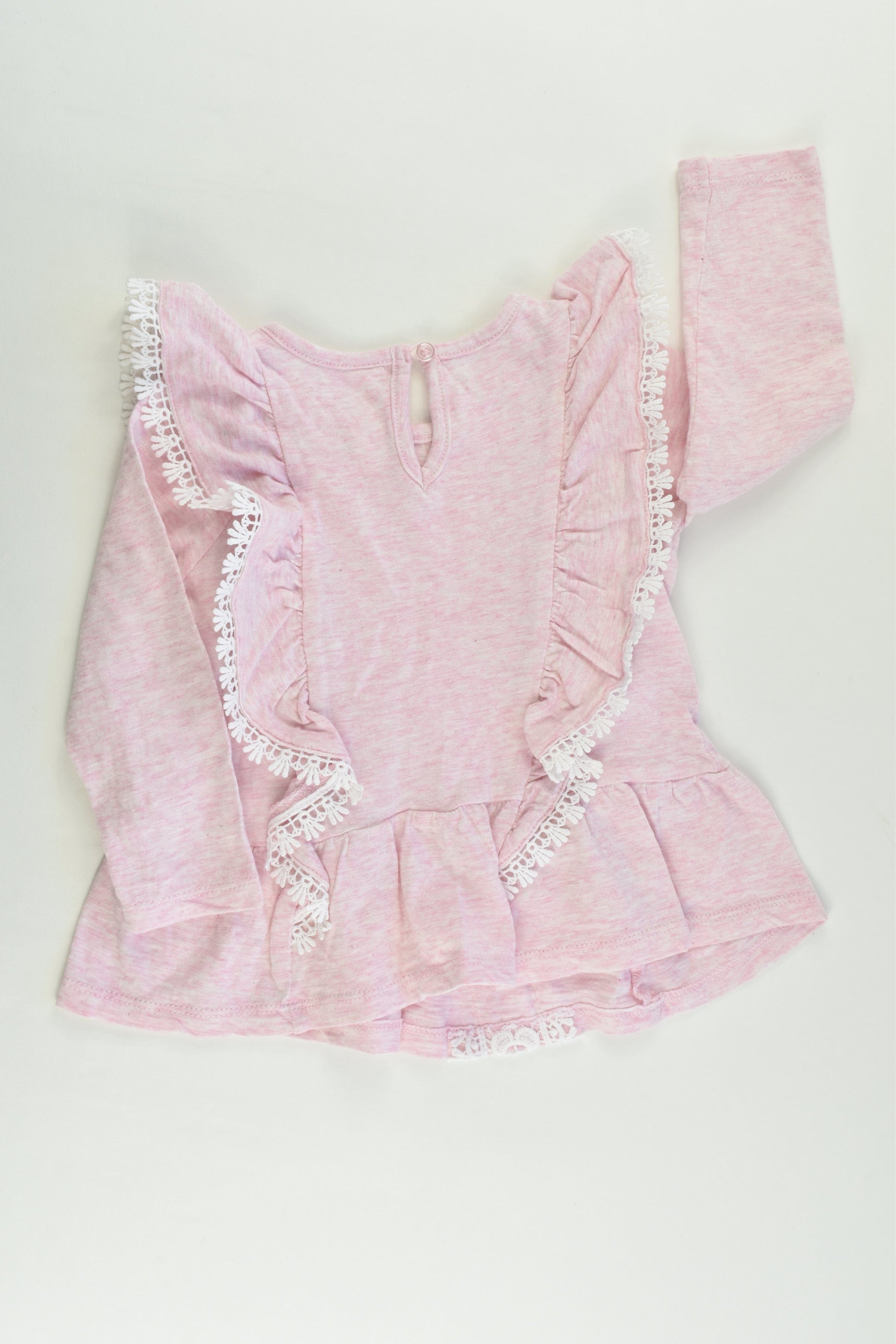 Dymples Size 1 Pink Lace Ruffle Top