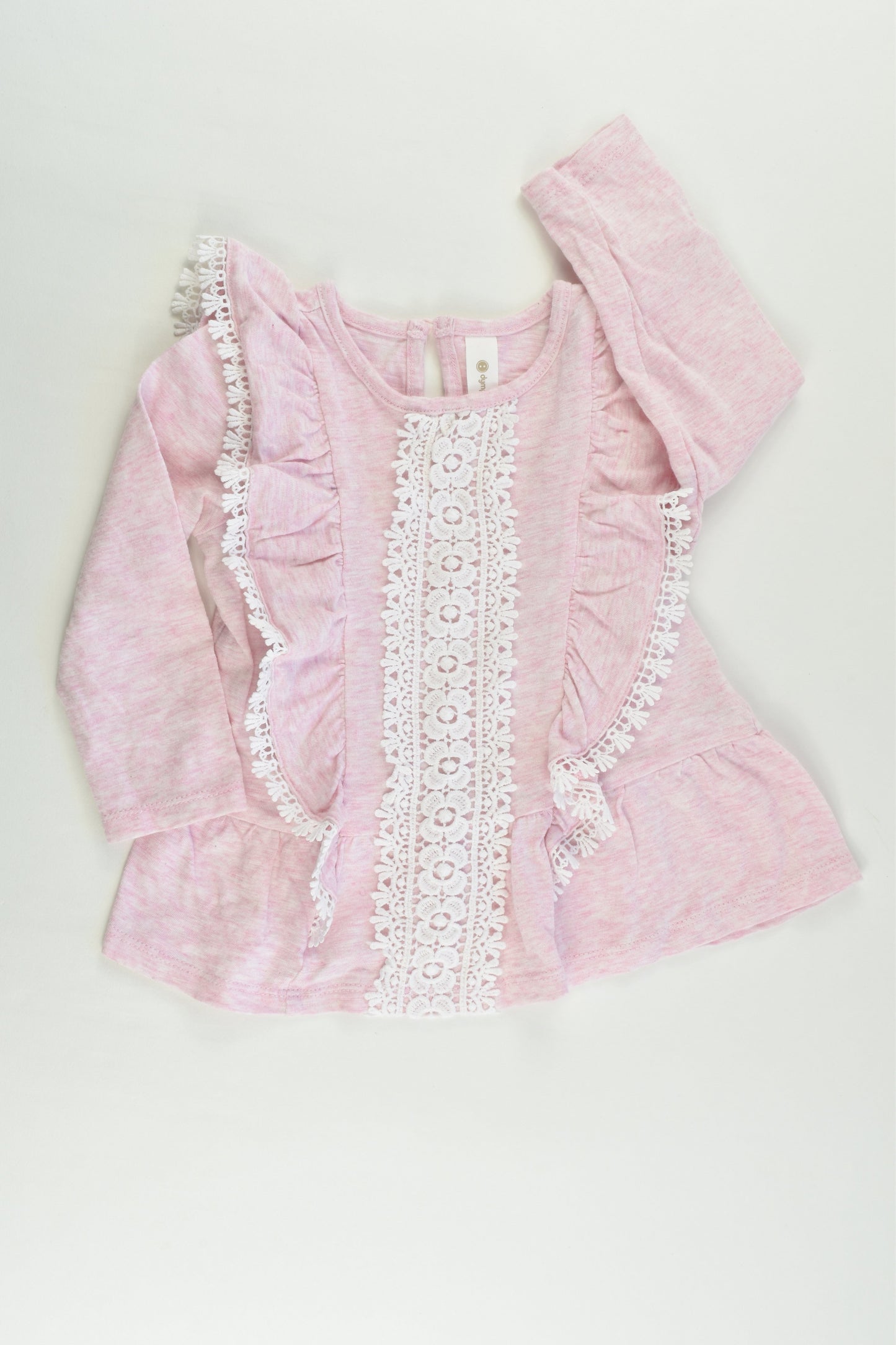 Dymples Size 1 Pink Lace Ruffle Top