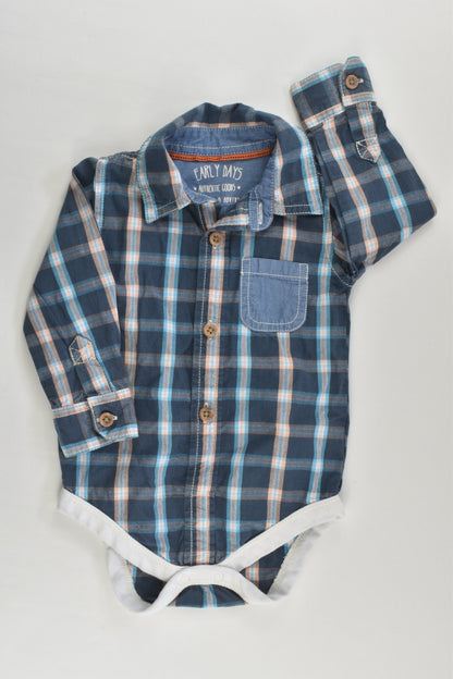 Early Days Size 0 (6-9 months) Checked Collared Bodysuit