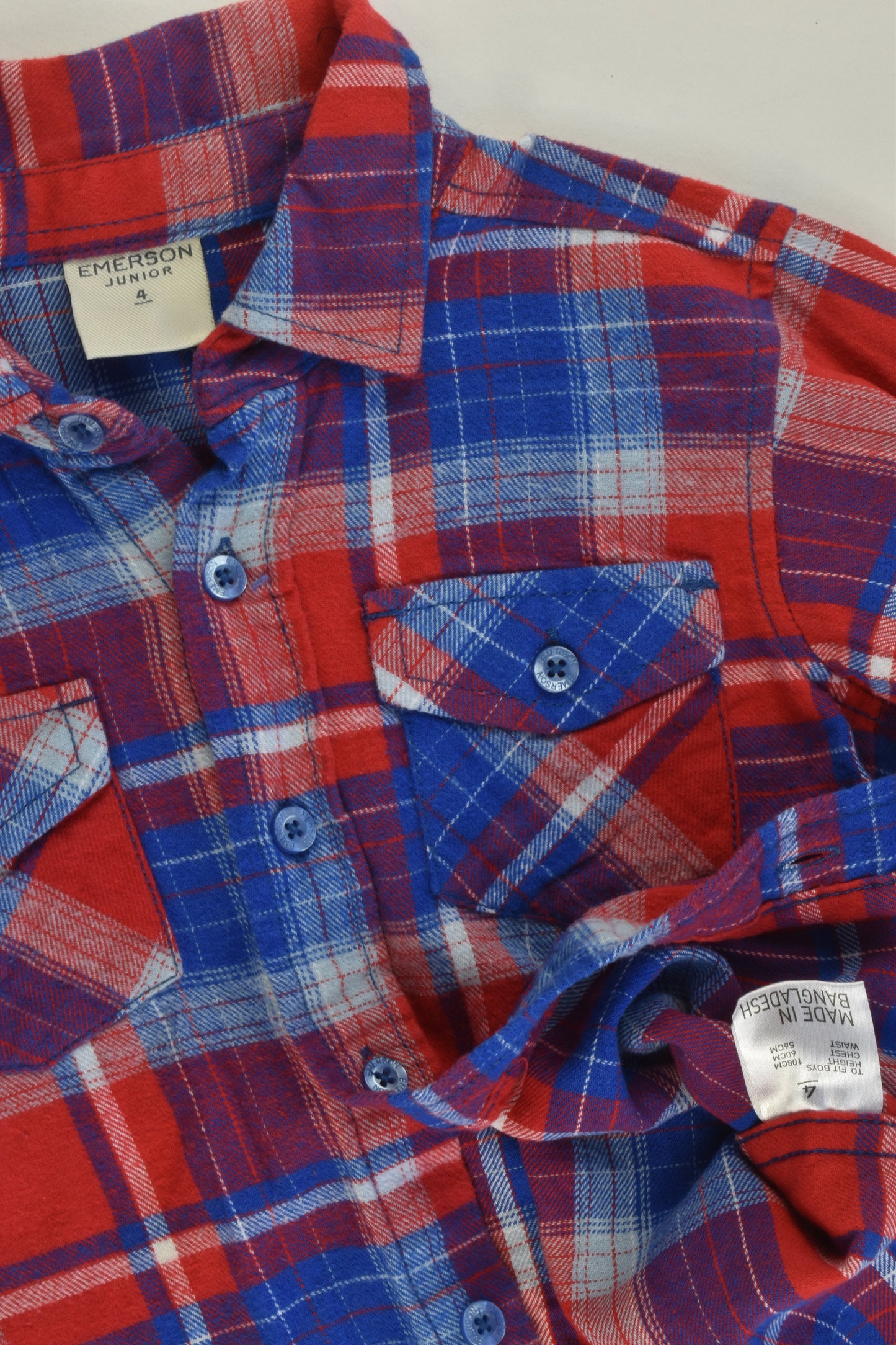Emerson Junior Size 4 Checked Winter Shirt