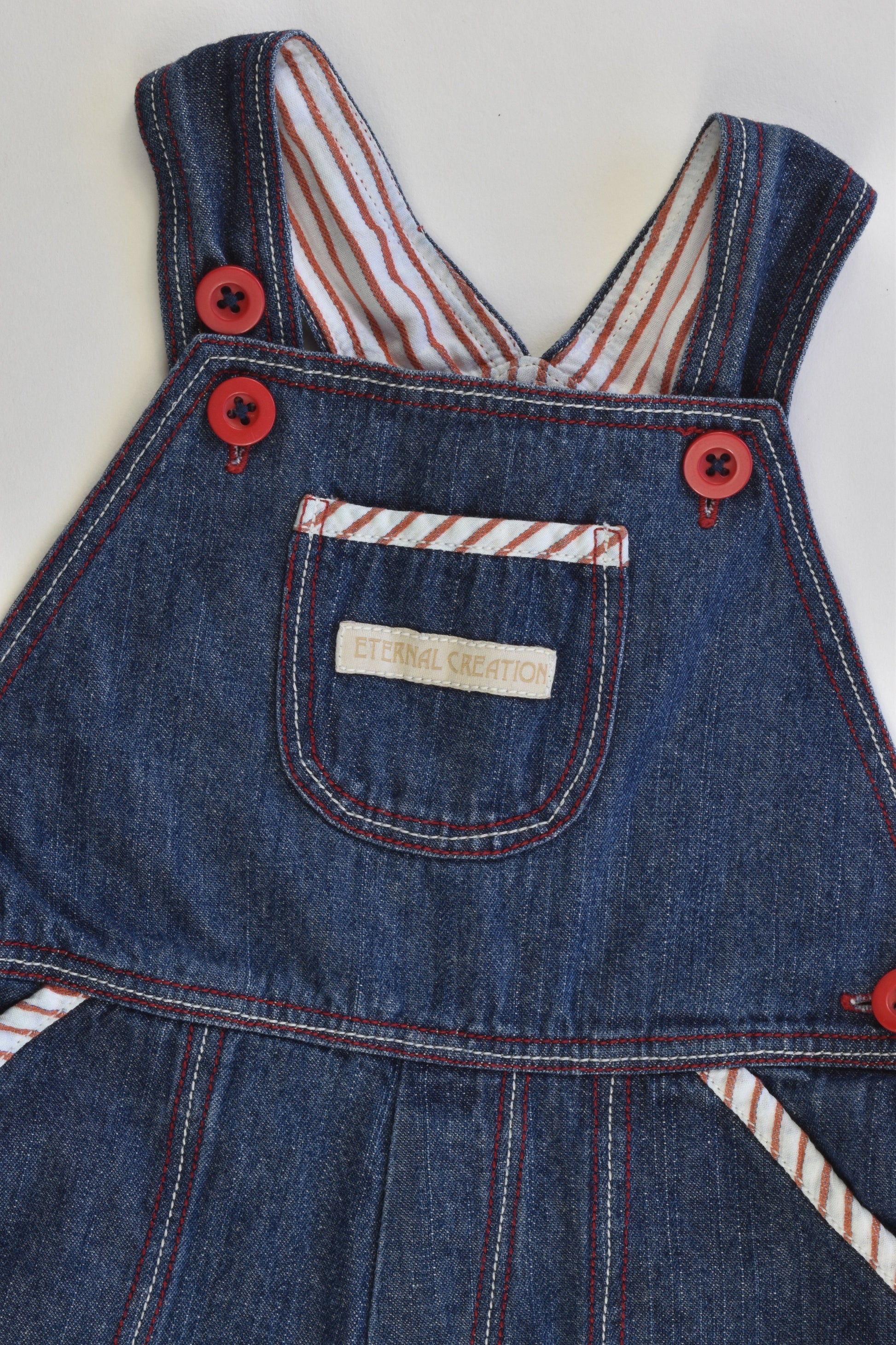 Eternal Creation Size 9-12 months Soft Short Denim Overalls