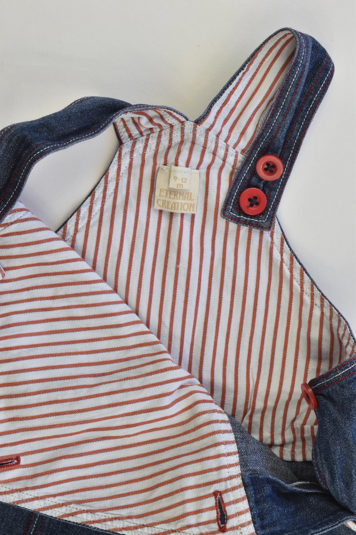 Eternal Creation Size 9-12 months Soft Short Denim Overalls