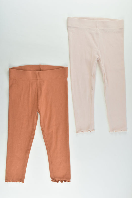 Favourites Size 2 Organic cotton 2 x Ribbed Leggings