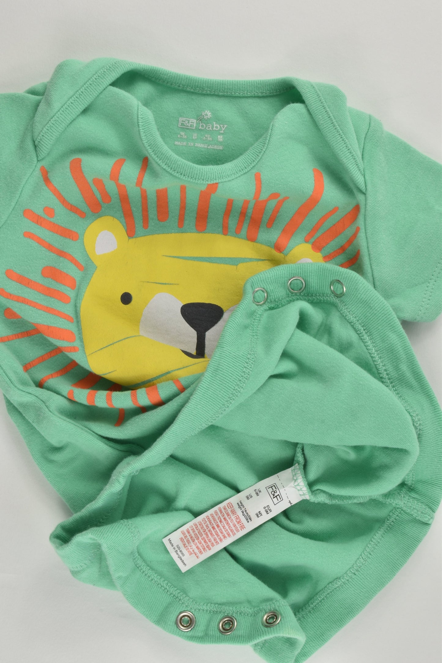 F&F Size 0 (6-9 months, 74 cm) Lion Bodysuit