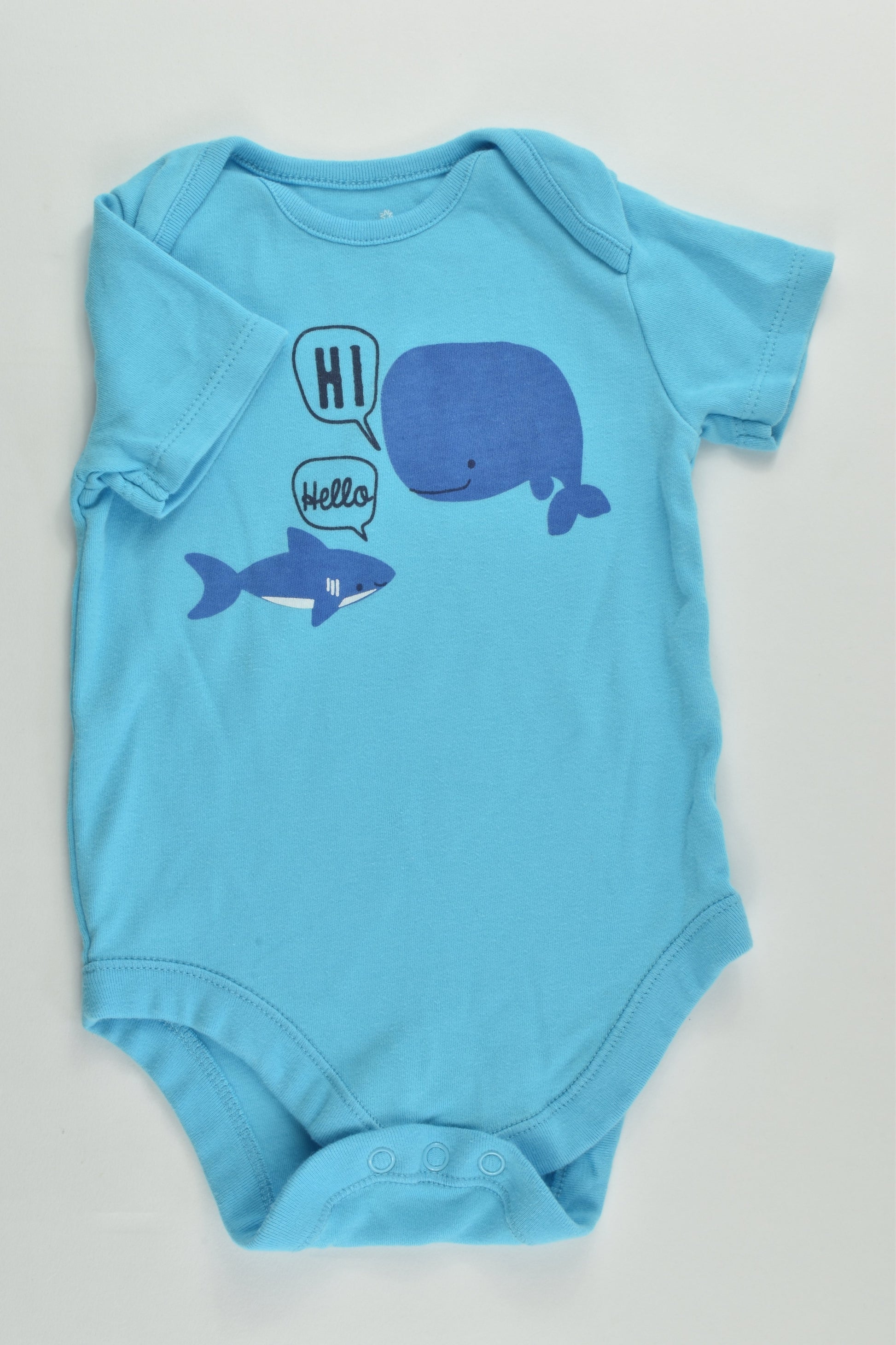 F&F Size 0 (6-9 months, 74 cm) Whale and Shark Bodysuit