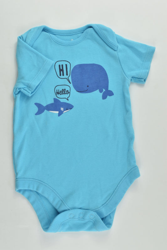 F&F Size 0 (6-9 months, 74 cm) Whale and Shark Bodysuit