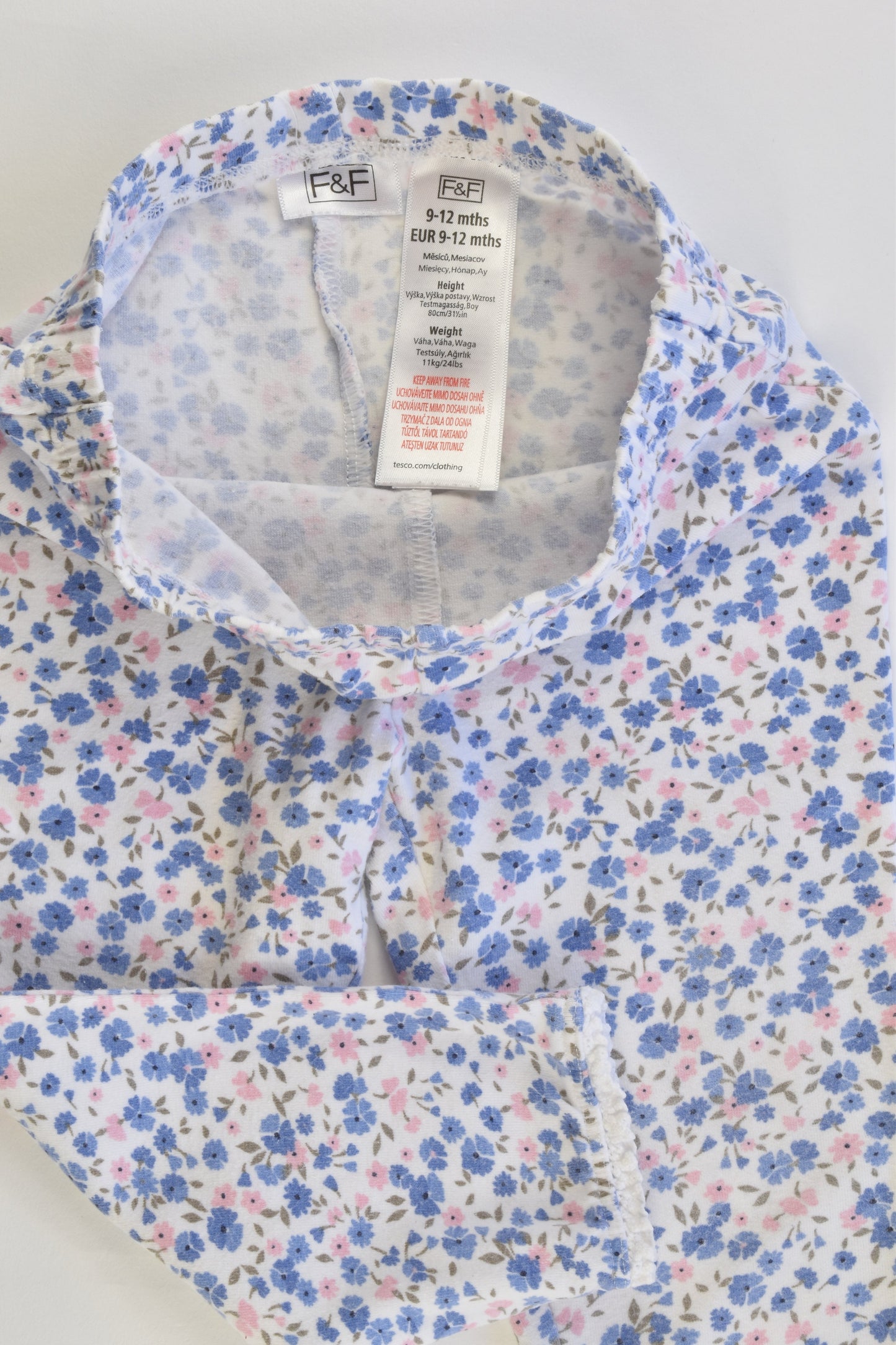 F&F Size 0 (9-12 months) Floral Leggings