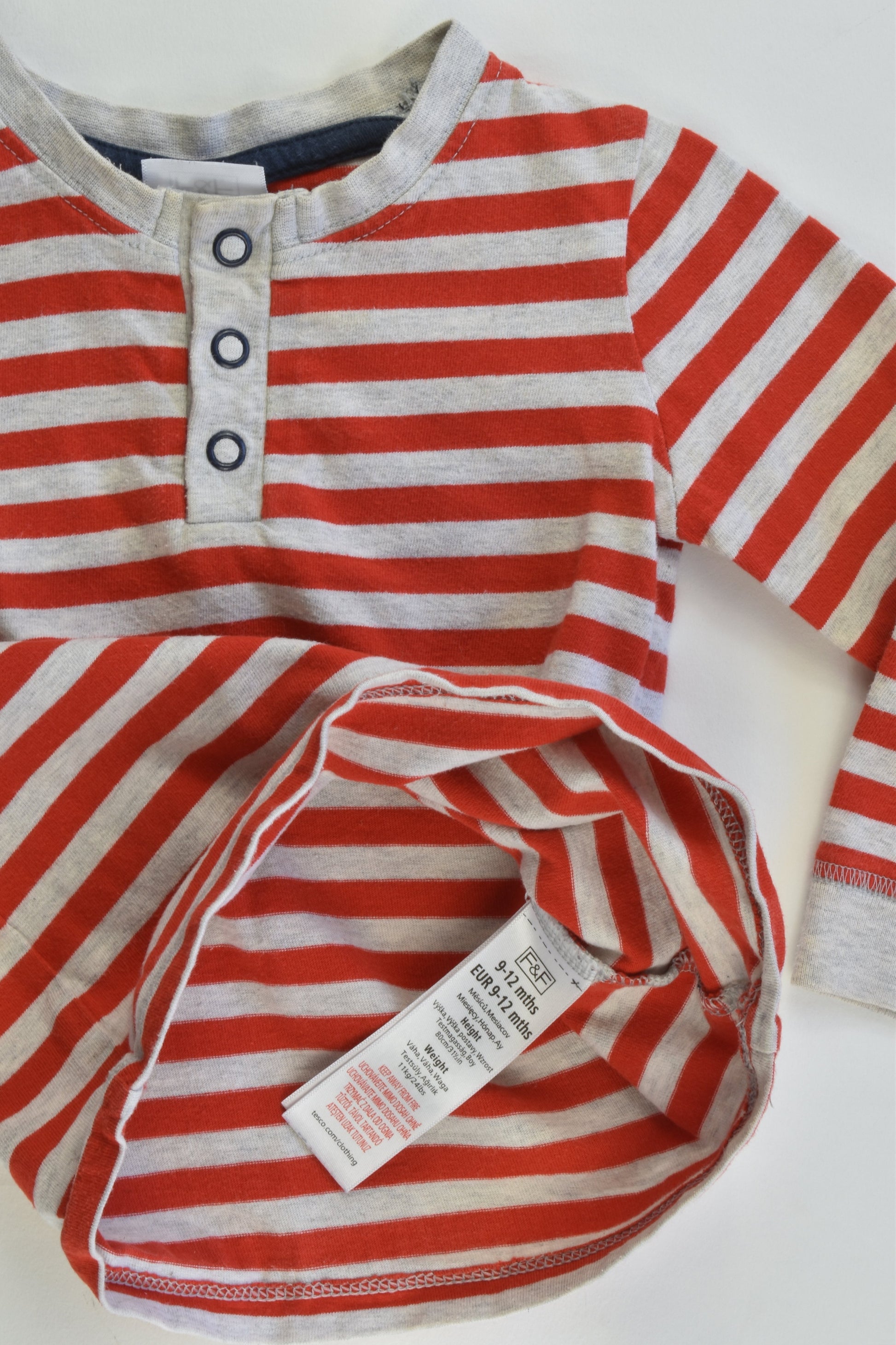 F&F Size 0 (9-12 months) Striped Top
