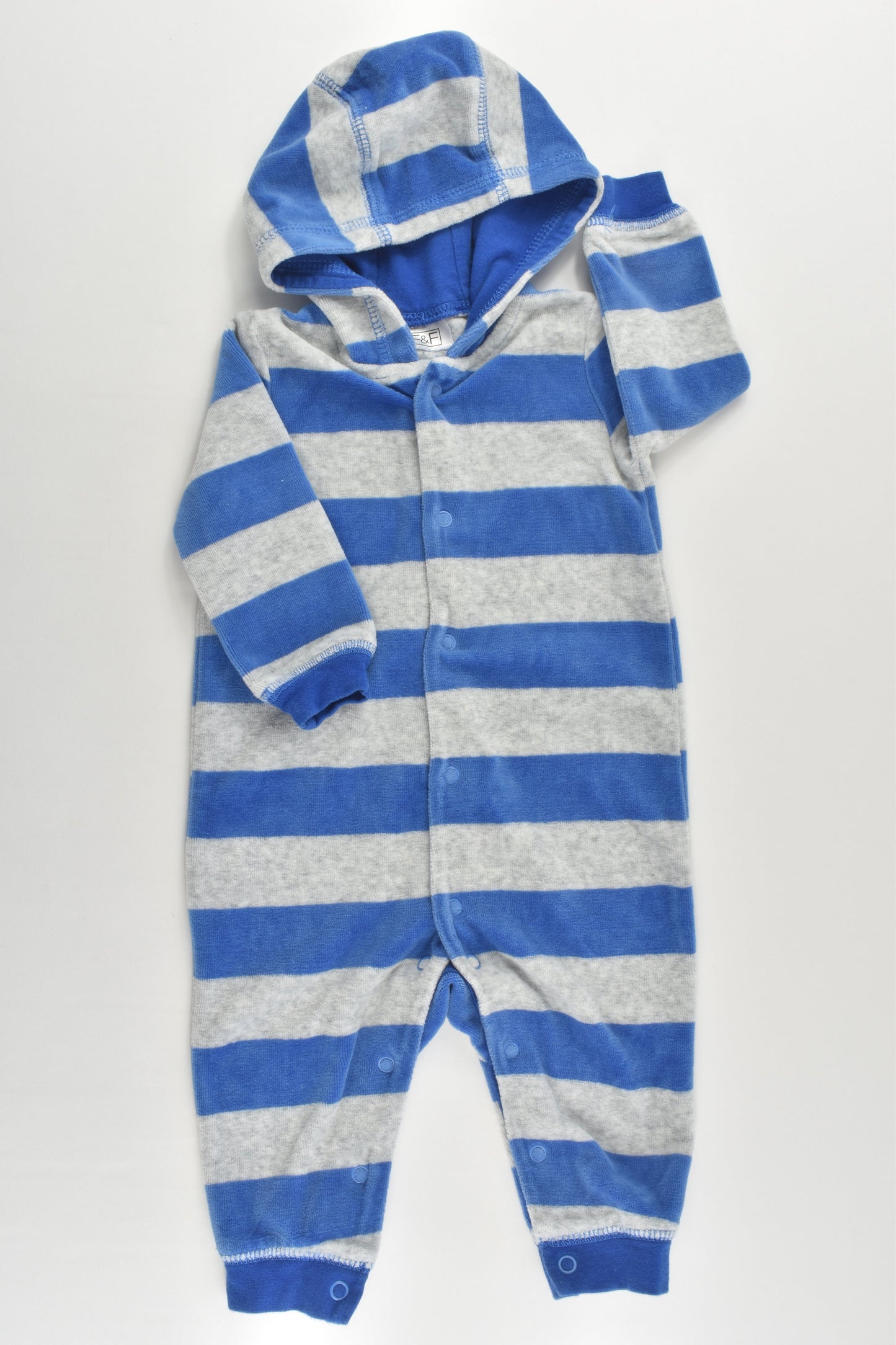 F&F Size 00 (3-6 months, 68 cm) Velour Onesie